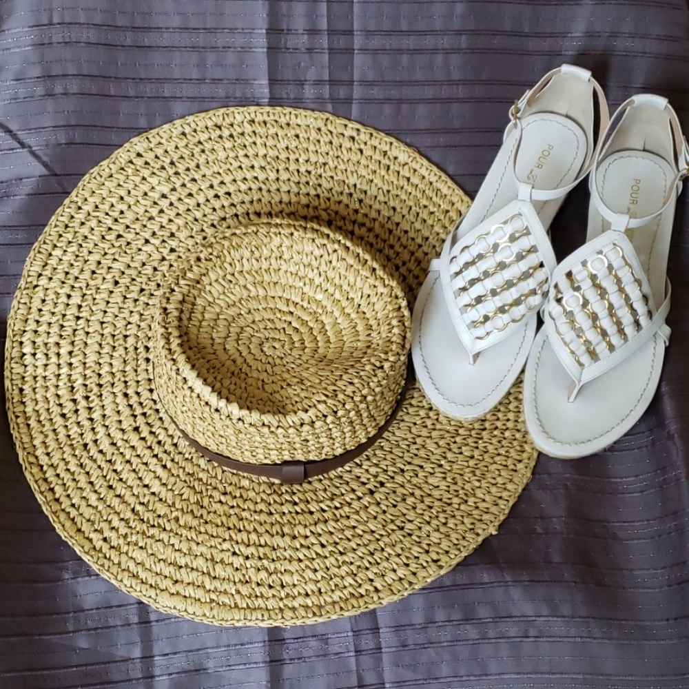 Pour La Victoire White Braided Leather Thong Sandals